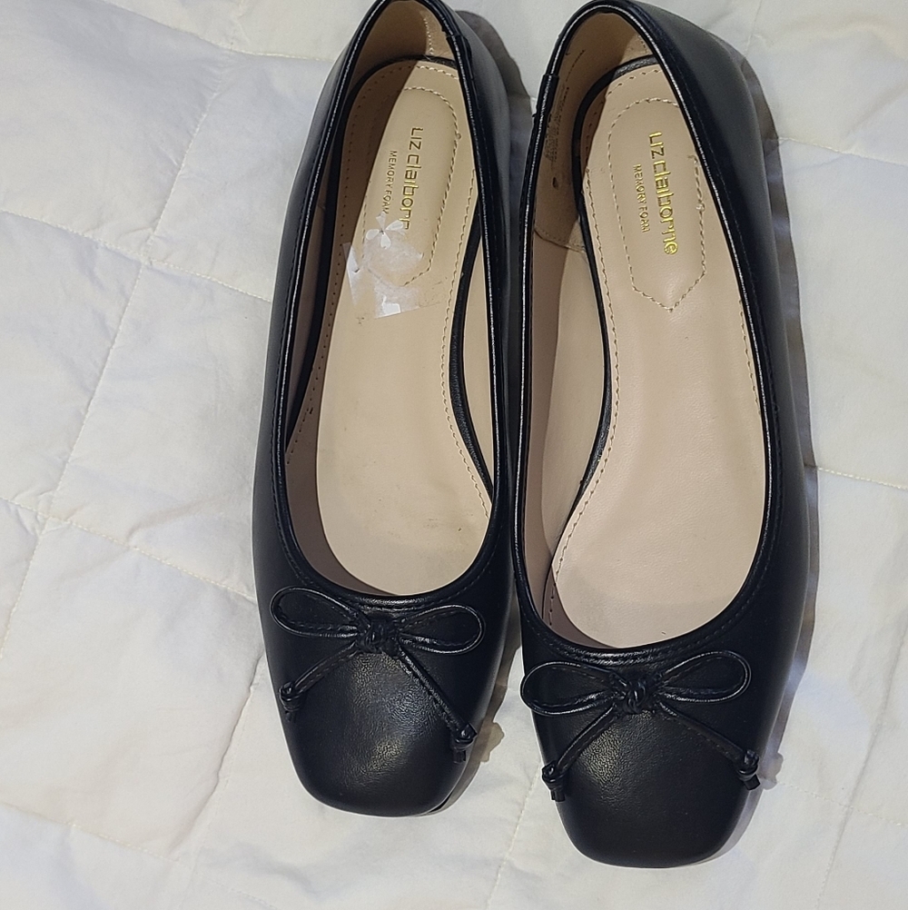 Black Women's Flats Squatre Toe - Picture 7 of 8